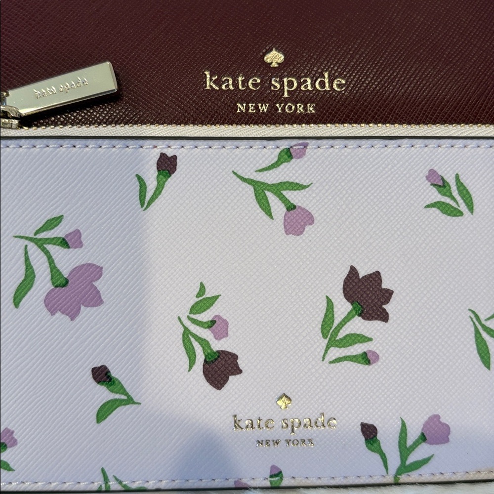 Kate Spade Burgundy Crossbody Bag with Floral Pouch - Picture 5 of 5
